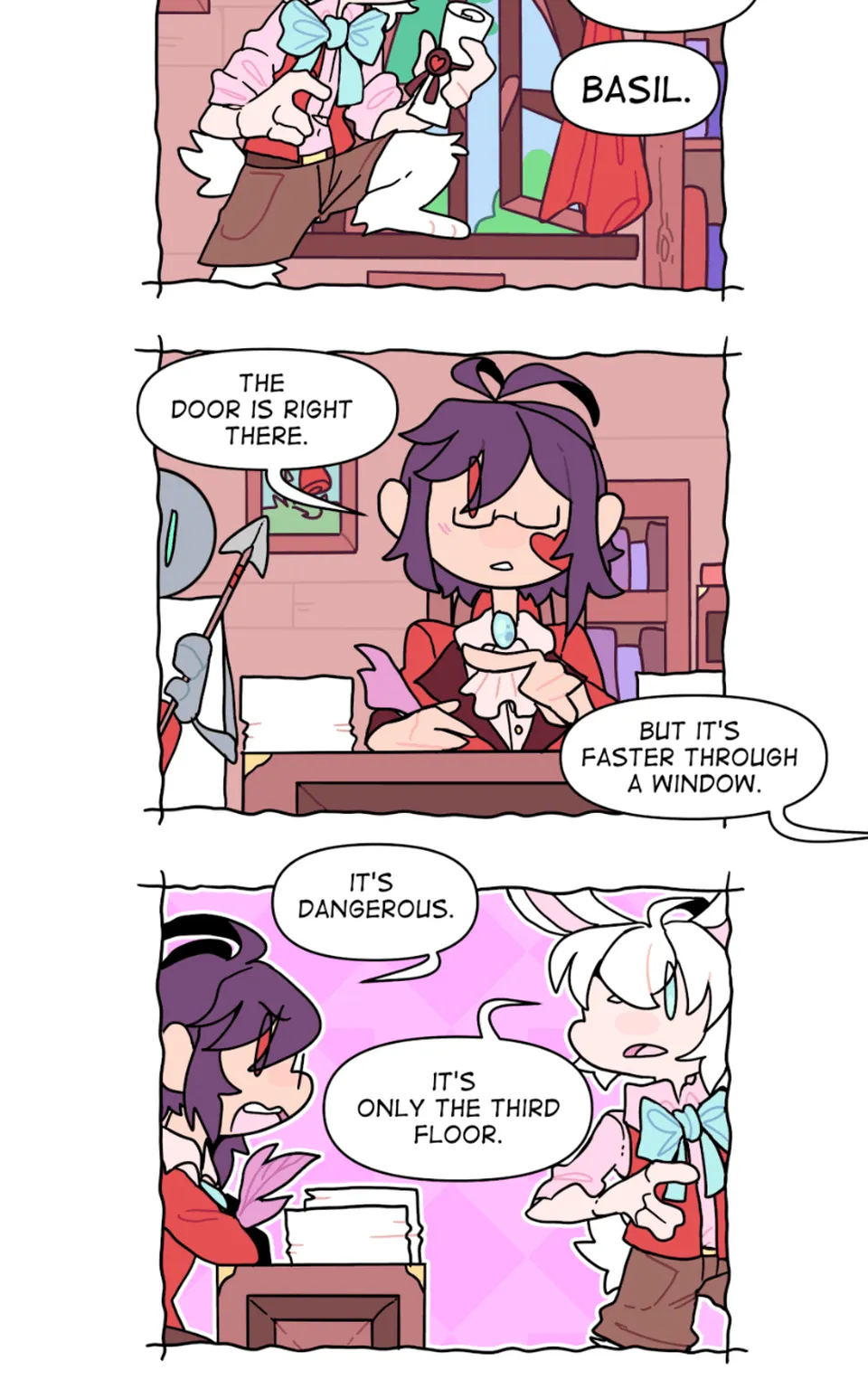 Basil is actually doing his job, page 1
