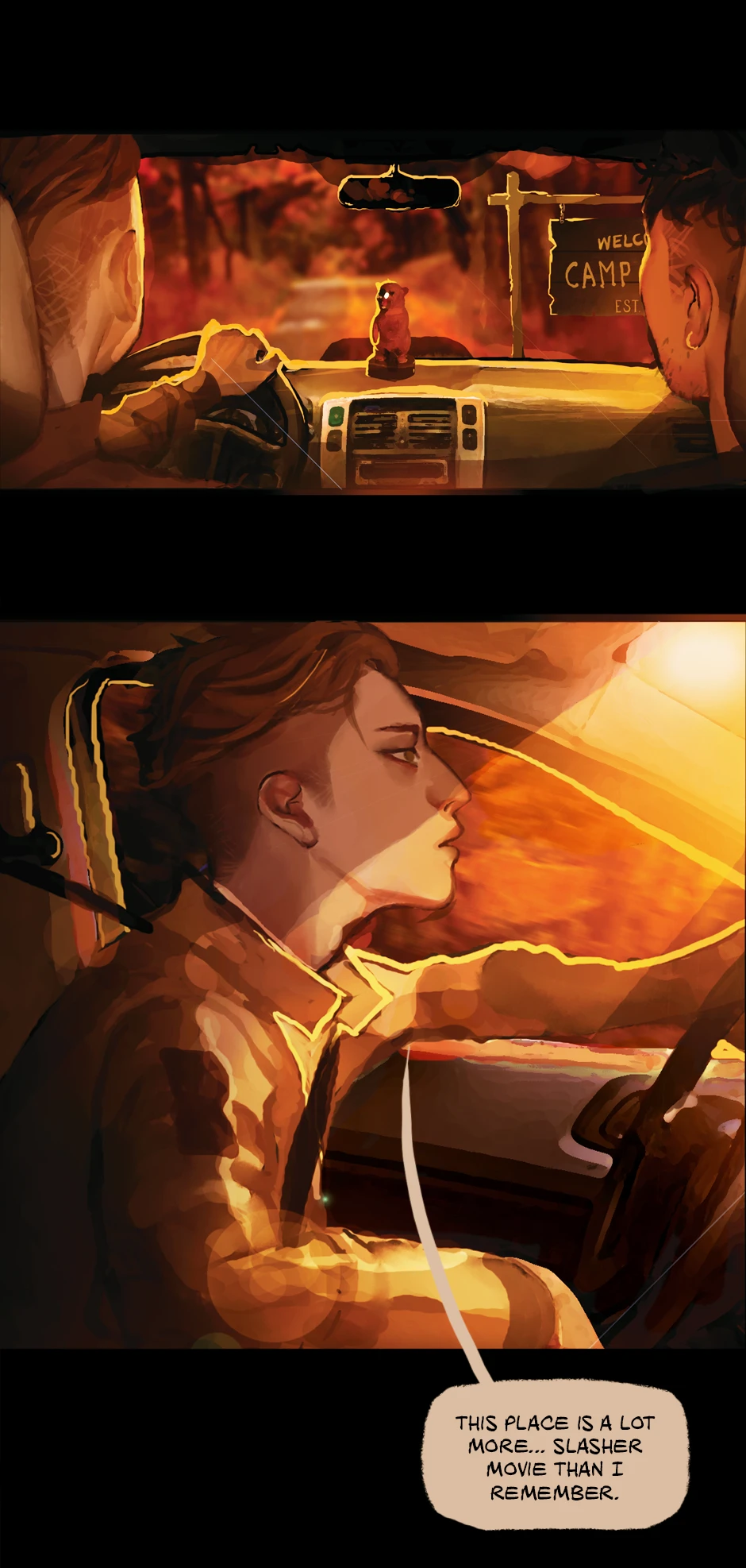 Issue 1- Page 2- Camp Comfort, Seite 1