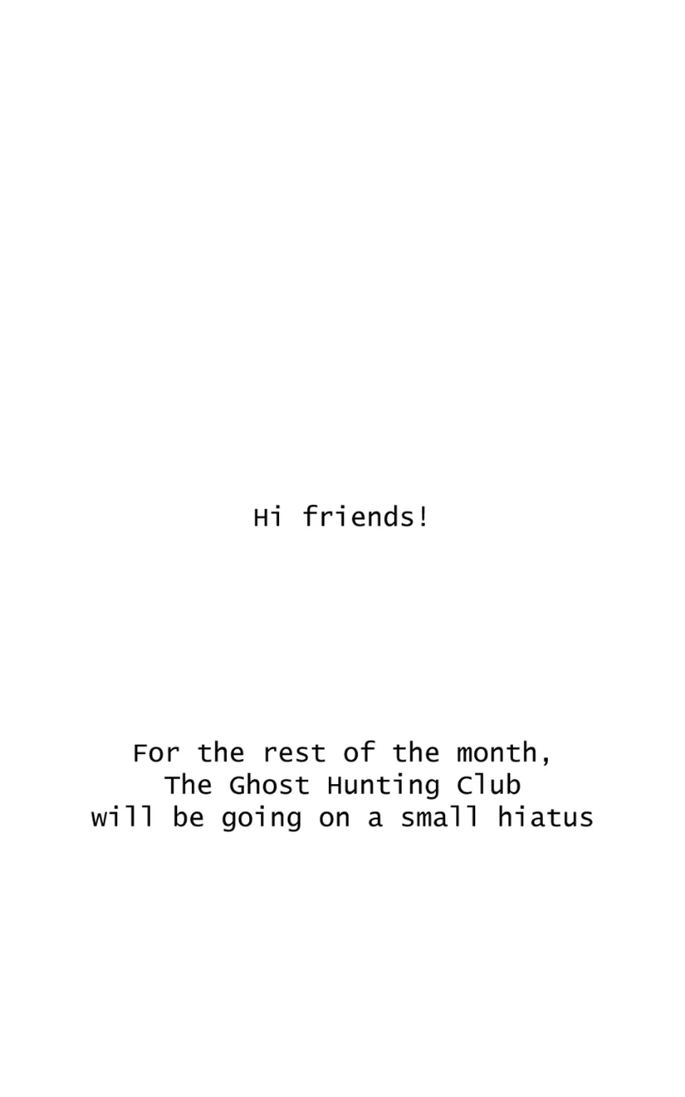 Short break announcement!, página 1