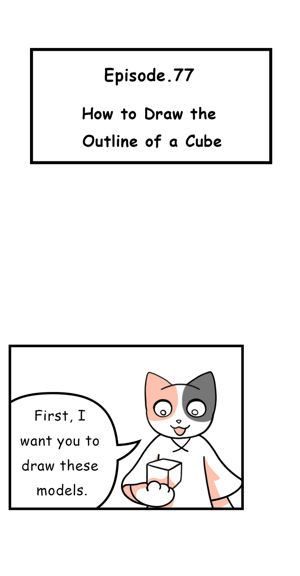 77. ◆How to Draw the Outline of a Cube, page 1