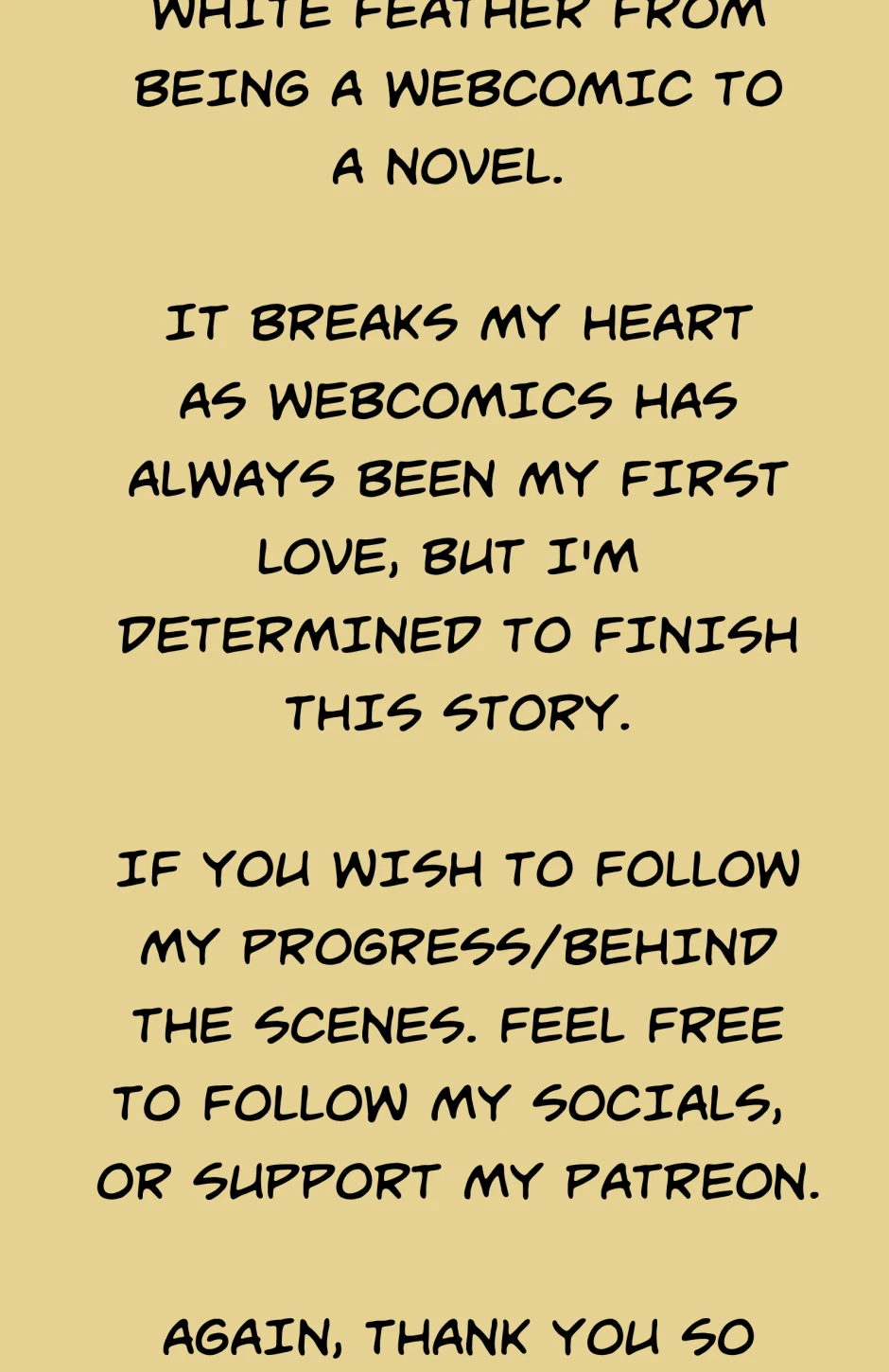 Notice on the future of White Feather, page 2
